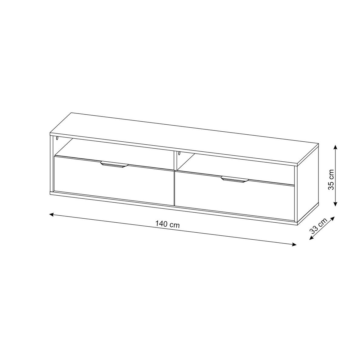 Lowboard Calmo Weiß B: 140 Cm - Weiß, Design, Holzwerkstoff (140/35/33cm) - Livetastic