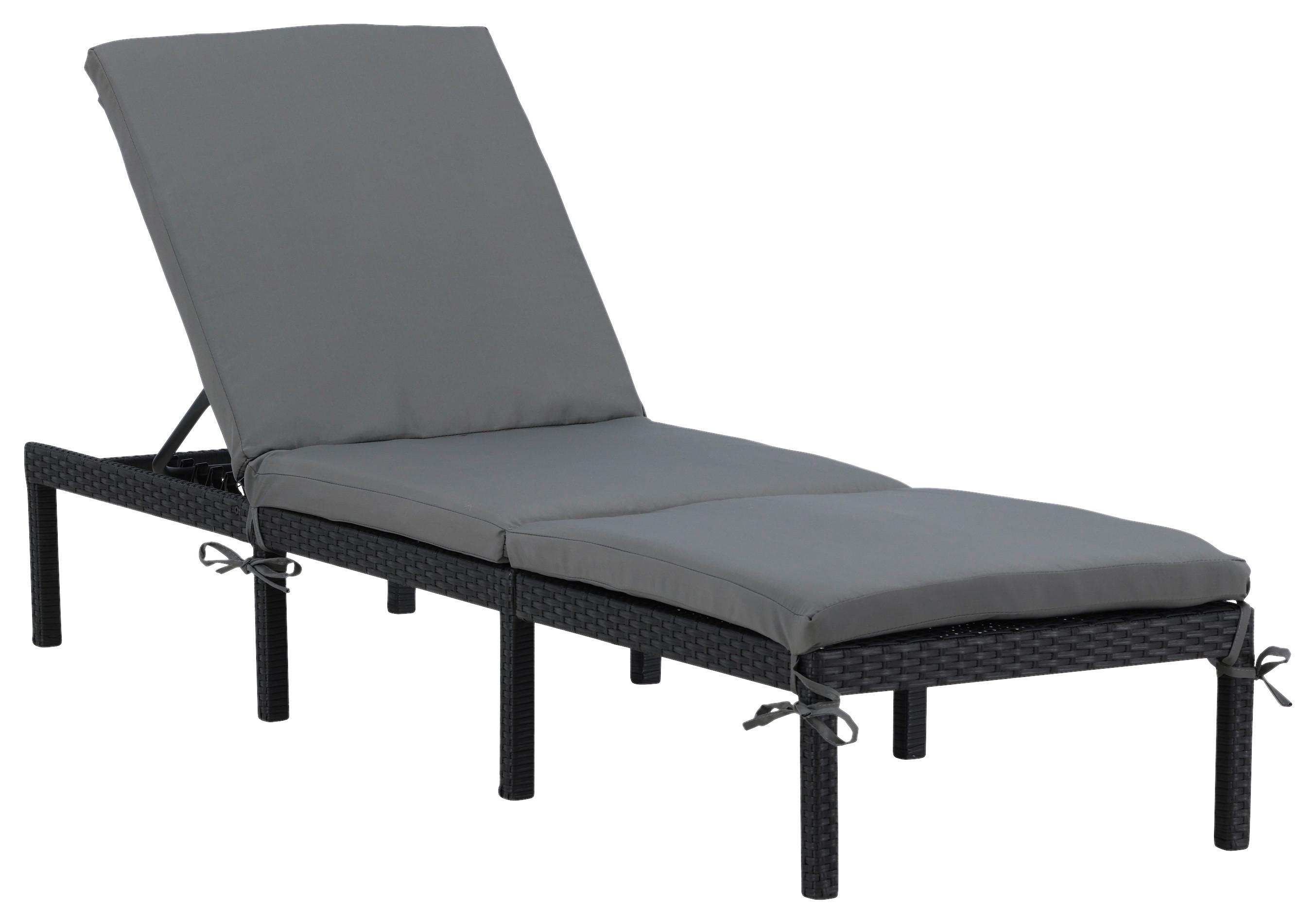 Sonnenliege Bilbao Kunststoffgeflecht - Schwarz, KONVENTIONELL, Kunststoff (59/84/198cm) - Gardenson