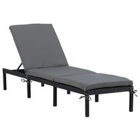 Sonnenliege Bilbao Kunststoffgeflecht - Schwarz, KONVENTIONELL, Kunststoff (59/84/198cm) - Gardenson