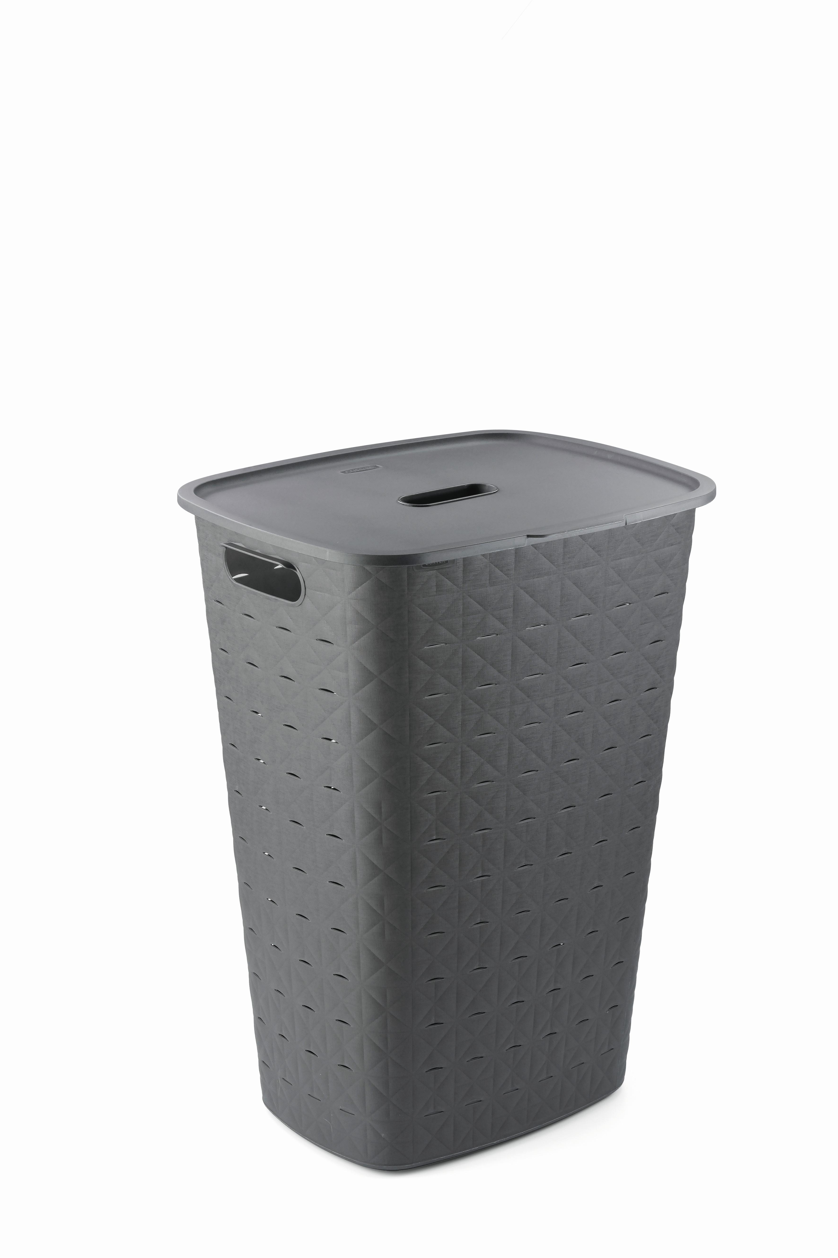 koš na prádlo SOFTEX 56 L - tmavě šedá, Basics, plast (34/60/43cm) - Curver