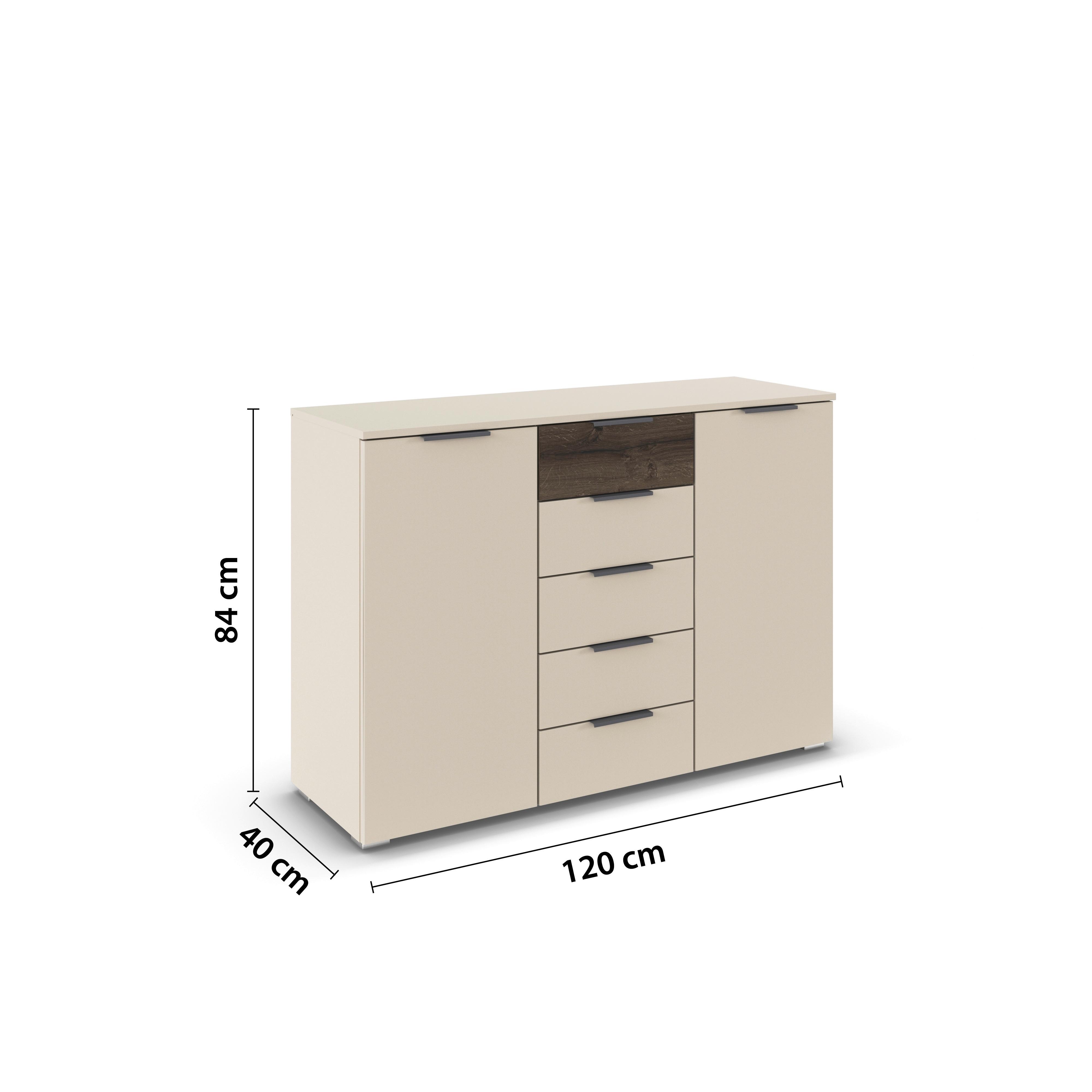 Kommode Sajo-Extra Champagner B: 120cm - Champagner, Trend, Holzwerkstoff (120/84/40cm)