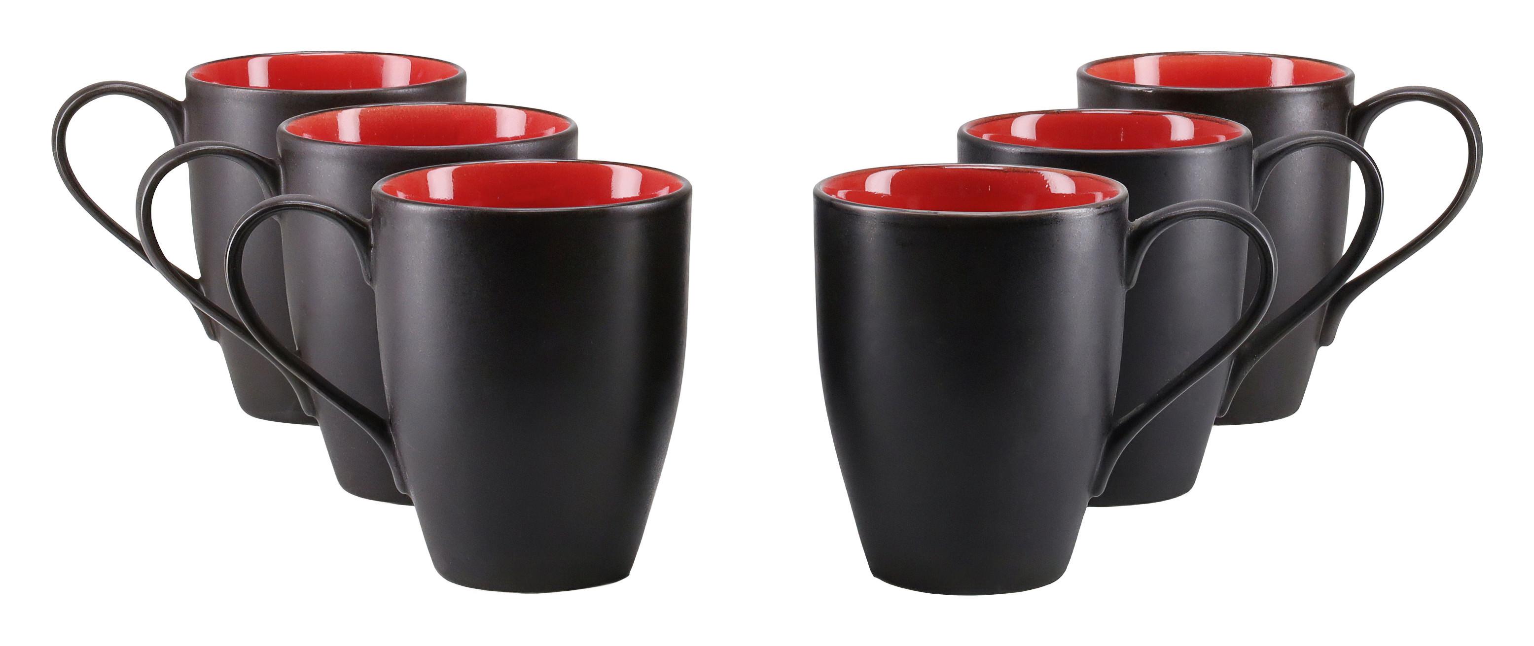SADA HRNKŮ NA KÁVU 24925 HOT RED, KAFFEEBECHER - černá/tmavě žlutá, Trend, keramika (300ml) - Creatable