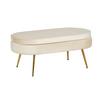 Hocker Beige B: 99 Cm - Beige/Goldfarben, MODERN, Textil (99/40/44cm) - Livetastic