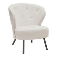 Trendové kreslo FLORIS, béžová ženilka, max. 140 kg - čierna/béžová, Romantik / Landhaus, kov/drevo (67/77/73cm) - Mömax