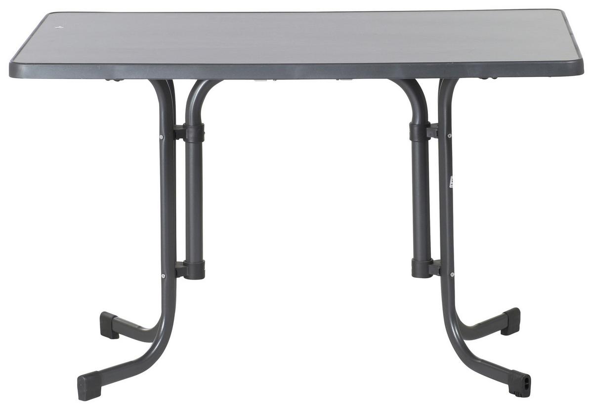Gartentisch Klappbar Stahl L: 115cm - Grau, MODERN, Holzwerkstoff/Metall (115/70/72cm) - Sieger