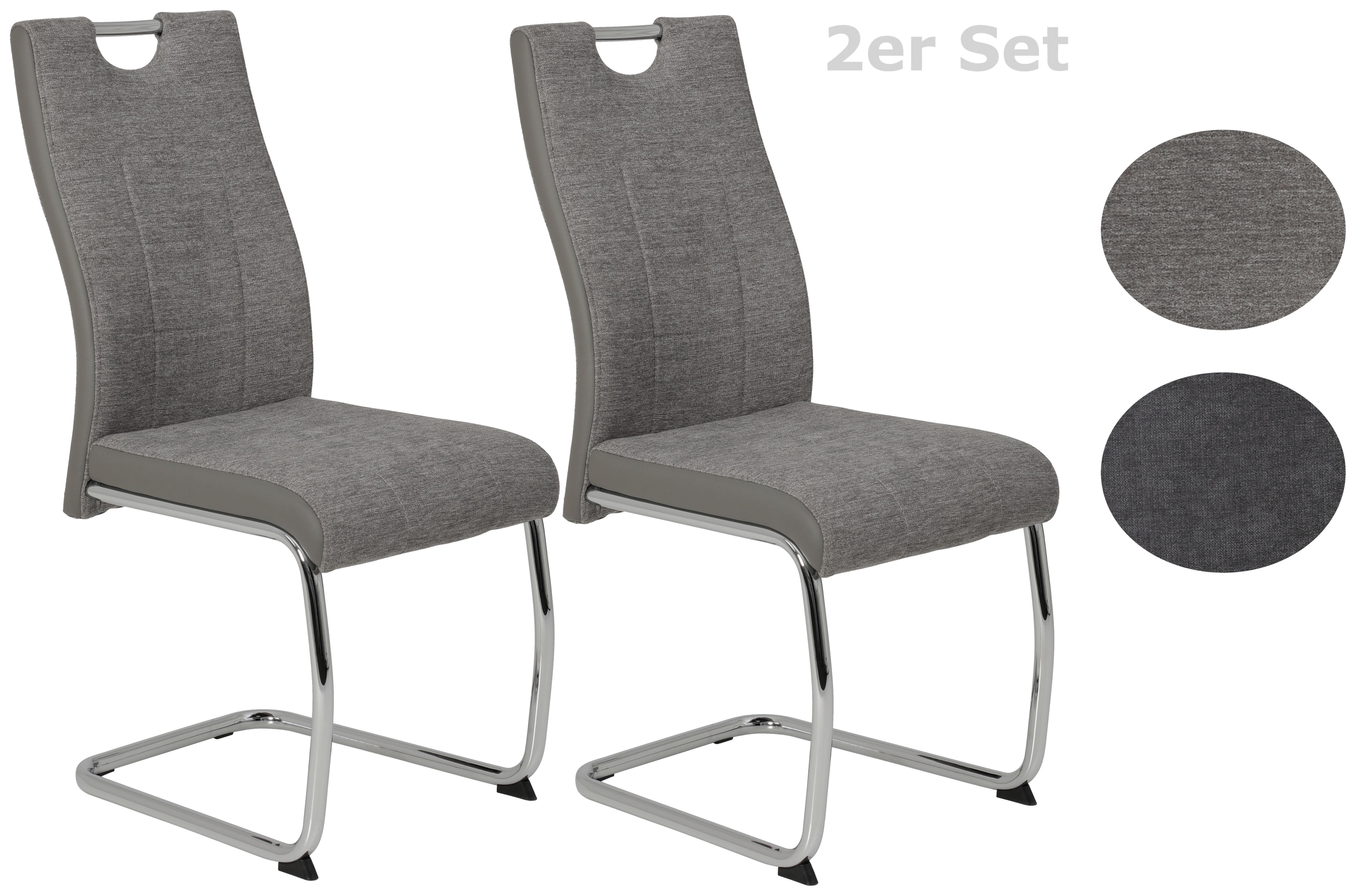 Schwingstuhl Alina Grau mit Gripp 2er-Set