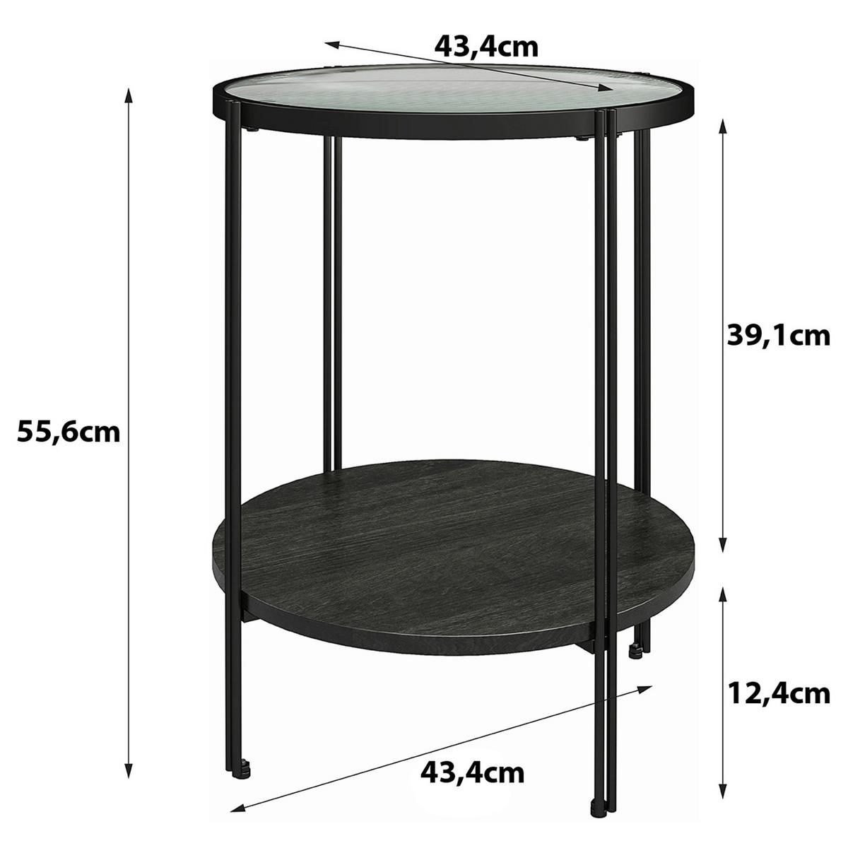 Beistelltisch Wainwright Schwarz B: 42 Cm - Schwarz, Design, Glas/Holzwerkstoff (42/55cm) - MID.YOU