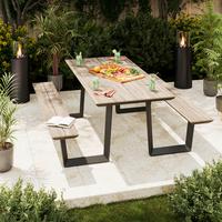 Gartenset Triest - Anthrazit/Beige, MODERN, Kunststoff/Metall (190/75/182cm) - Beldano