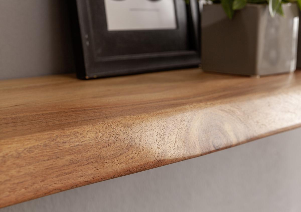 Wandregal Massiv B: 80 Cm Akaziefarben - Akaziefarben, MODERN, Holz (80/4/25cm) - MID.YOU