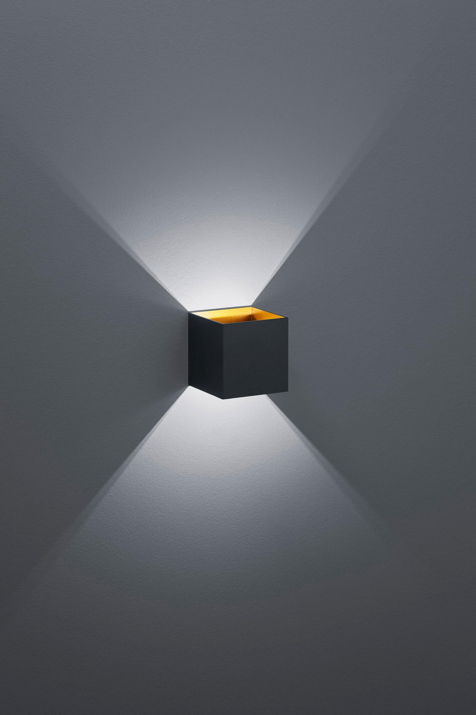 LED-Wandleuchte 223310132 Louis - Goldfarben/Schwarz, Basics, Metall (10/10/10cm) - Trio Leuchten
