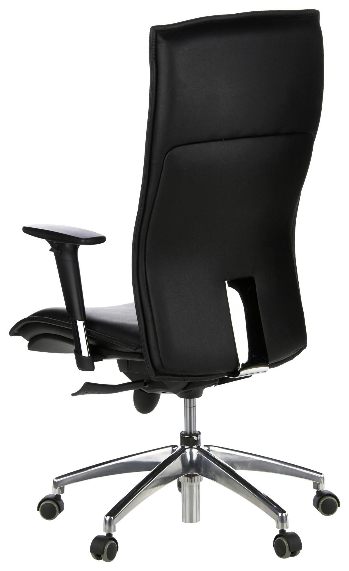 Drehstuhl Murano 20 Schwarz - Alufarben/Schwarz, MODERN, Leder/Kunststoff (59/133/52cm) - MID.YOU