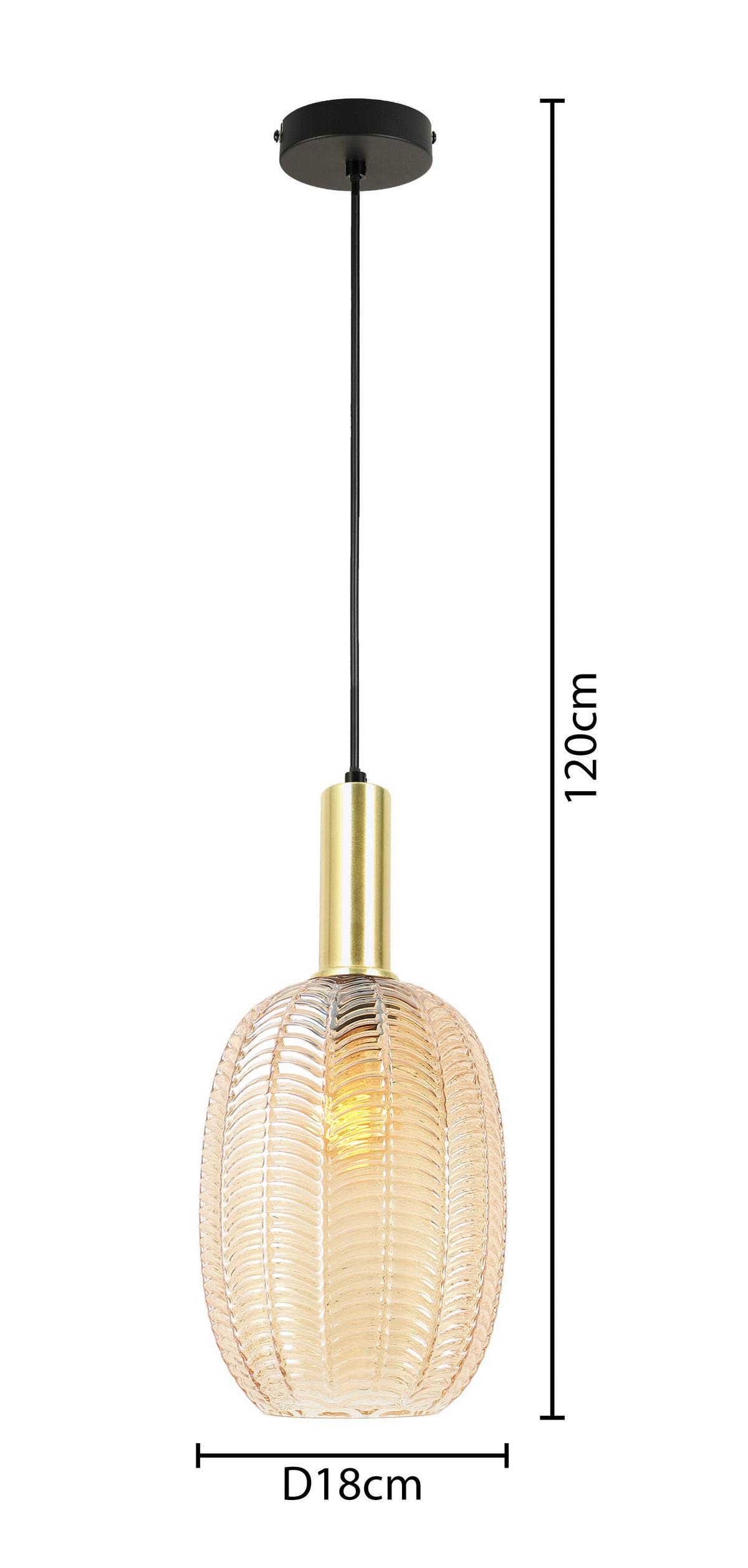 ZÁVESNÉ SVIETIDLO EMO - čierna/jantárová, Modern, kov/sklo (18/120cm) - Mömax