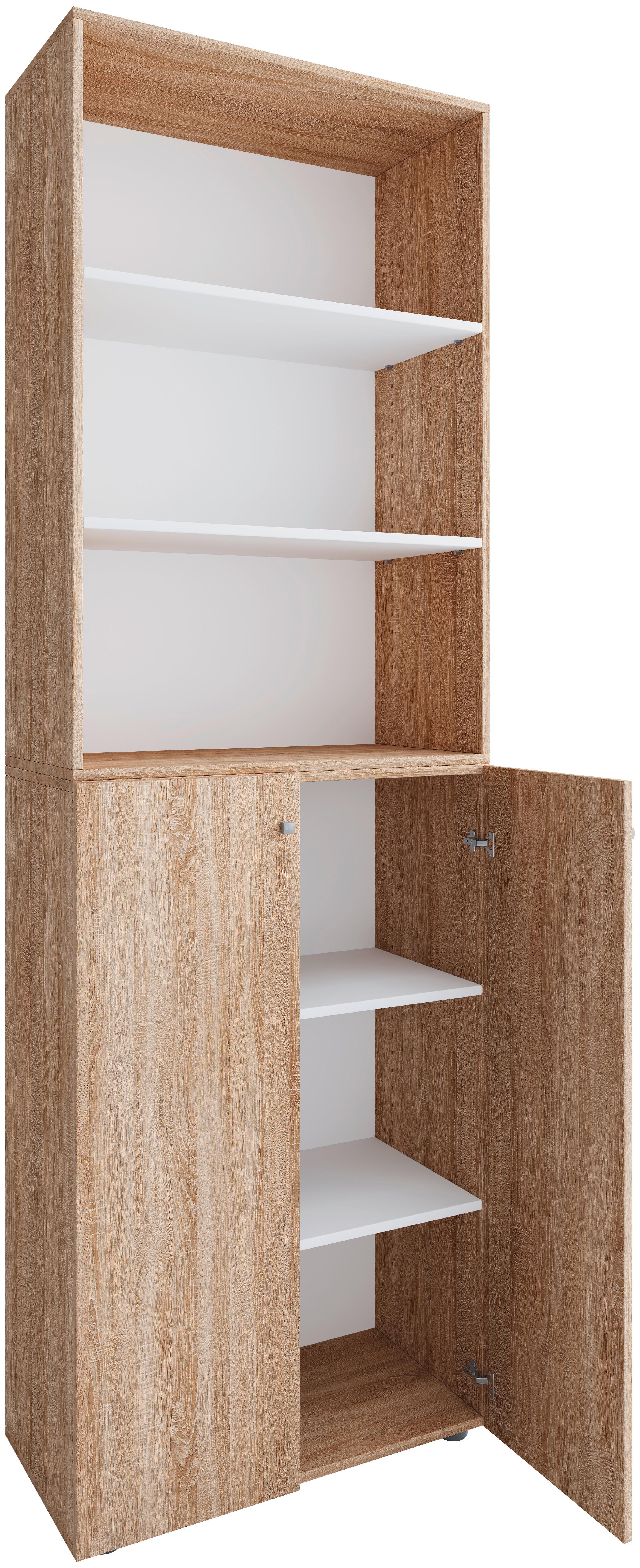 Aktenschrank Lona Eiche Dekor B: 70 cm - Weiß/Sonoma Eiche, Design, Holzwerkstoff (70/220/39cm) - MID.YOU