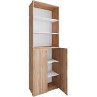 Aktenschrank Lona Eiche Dekor B: 70 cm - Weiß/Sonoma Eiche, Design, Holzwerkstoff (70/220/39cm) - MID.YOU