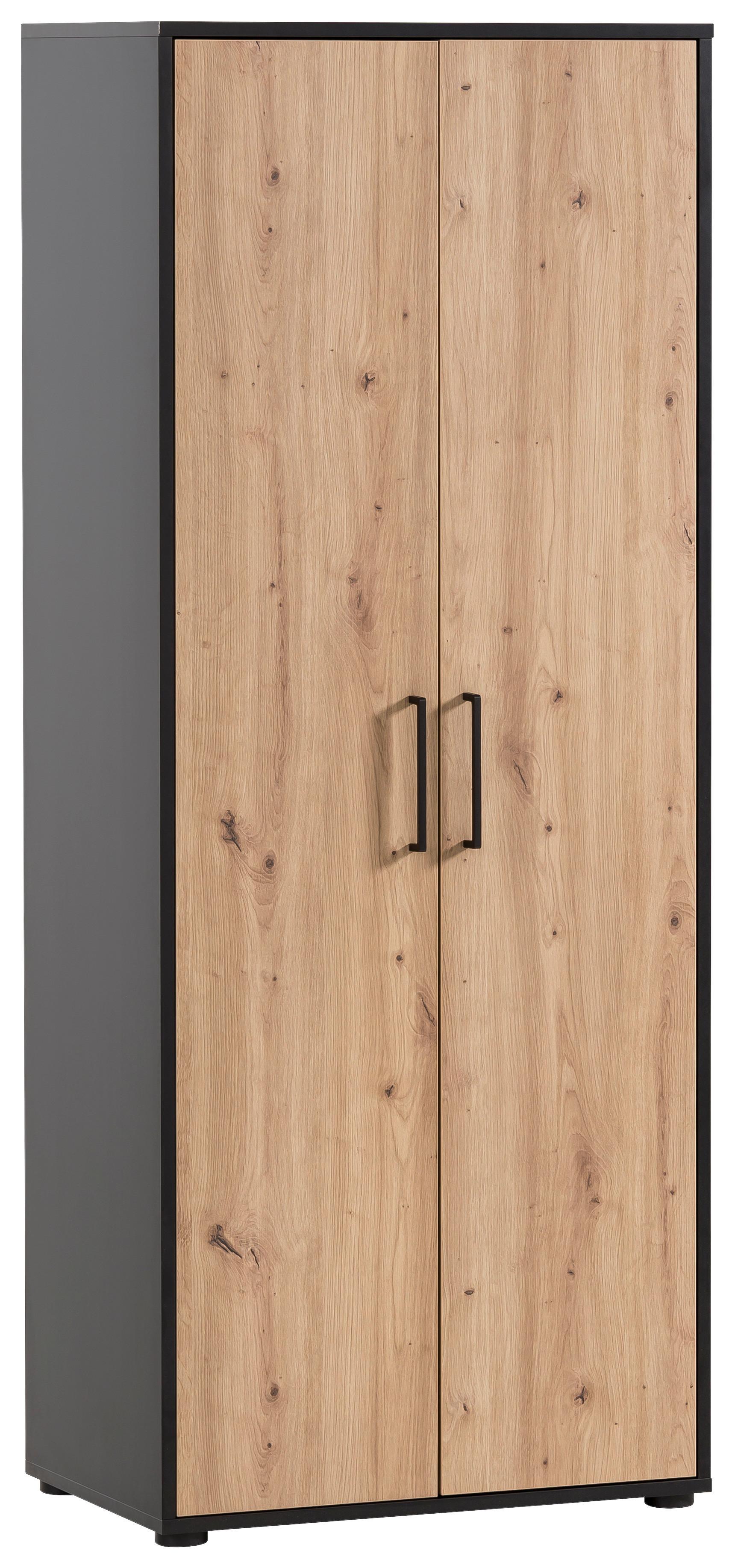 AKTENSCHRANK AINO H650 2T - Schwarz/Eiche Artisan, MODERN, Holzwerkstoff (65,1/163,6/41cm) - MID.YOU