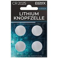 Batterie Knopfzelle Lithium CR2025 3 V 4 Stk. - Silberfarben, Basics (2/0,25cm) - Elonix