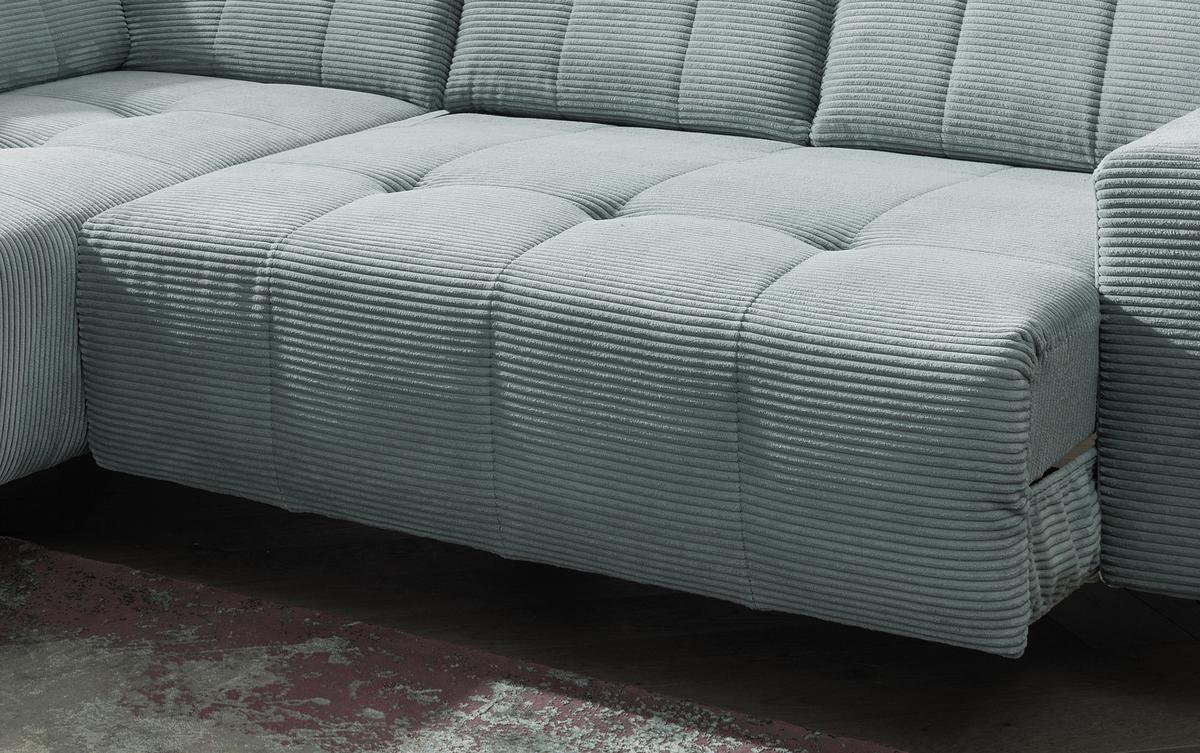Ecksofa Mit Usb Anschluss Sano, Hellblau, S: 200x261 Cm - Schwarz/Hellblau, MODERN, Textil (200/261cm) - Livetastic