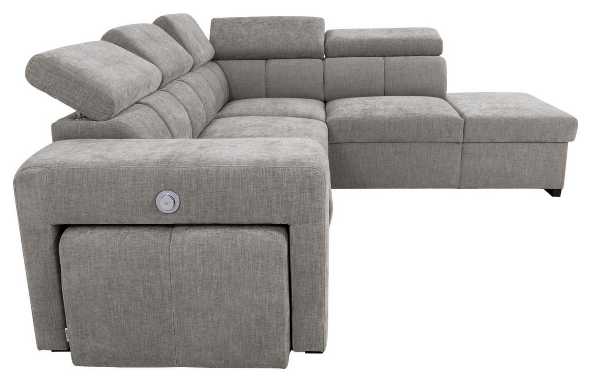 Ecksofa Sirius L grau, 267x218cm - Eichefarben/Grau, KONVENTIONELL, Holz/Holzwerkstoff (267/218cm)