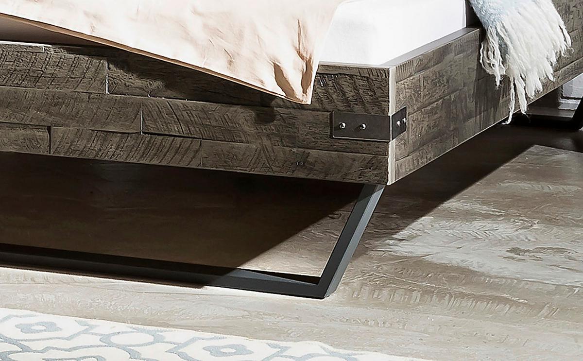 Bett Ezzo Anthrazit Grau 140x200 Cm - Anthrazit/Grau, MODERN, Holz (140/200cm) - Hasena