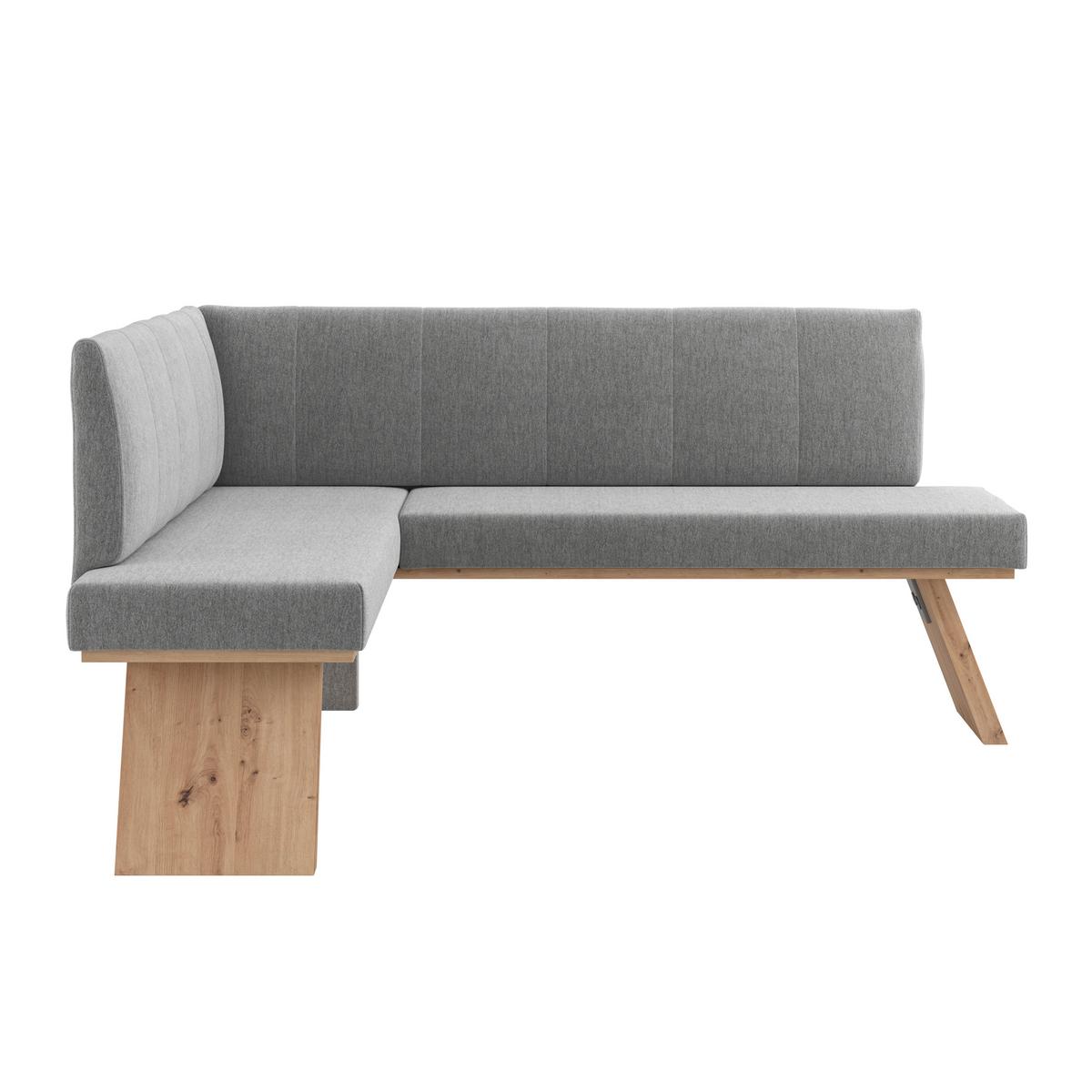 Eckbank Emma II - Eichefarben/Grau, KONVENTIONELL, Holzwerkstoff/Textil (150/185cm)