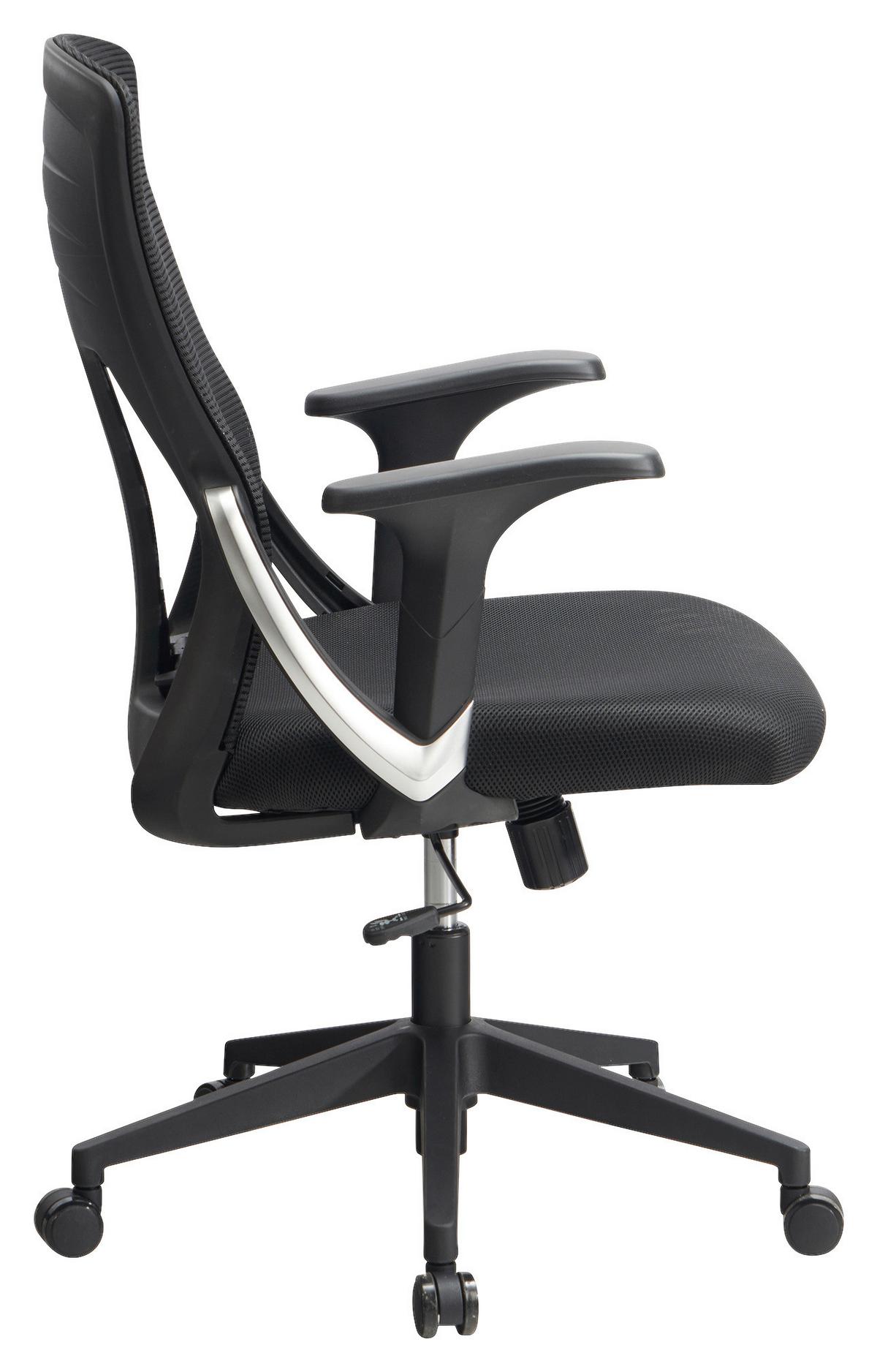 Drehstuhl Schwarz B: 65 cm - Schwarz, Design, Kunststoff/Textil (65/104/65cm) - MID.YOU