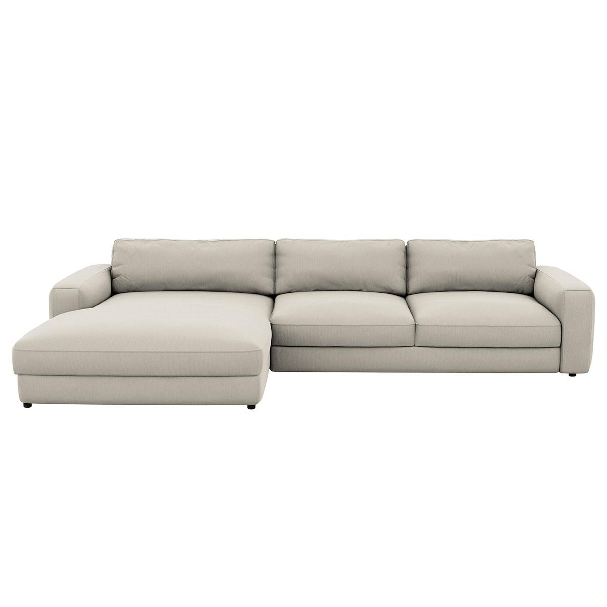 Ecksofa Bourbon, Grau S: 176x303 cm - Schwarz/Grau, MODERN, Textil (176/303cm) - Trendmanufaktur