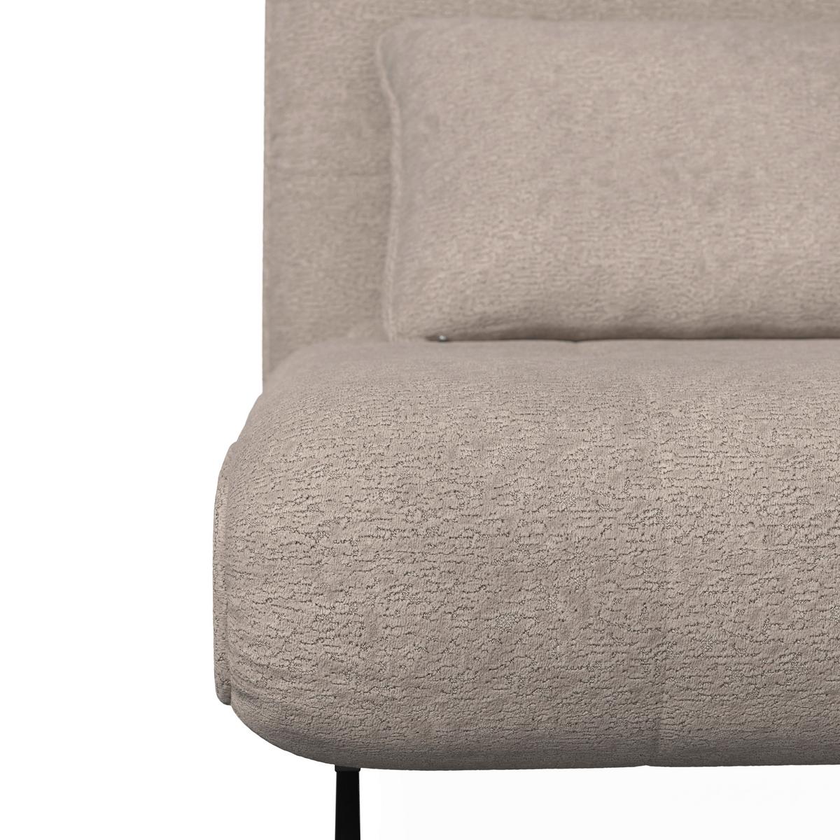 Rozkladacie kreslo LUNA, béžové buklé, max.120 kg - čierna/béžová, Modern, kov/textil (92/40/66cm) - Bessagi Home