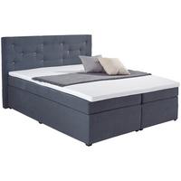 Boxspringbett Mit Topper, Strasssteinen 180x200 Luminosa - Anthrazit/Schwarz, MODERN, Textil (180/200cm)