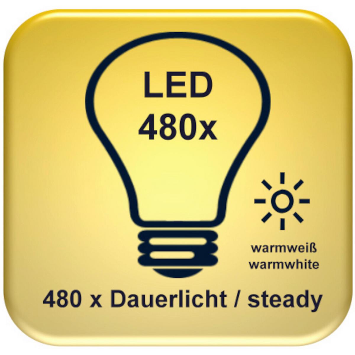 Weihnachtsbaum LED-Leuchtmittel Warmweiß - Basics, Metall (300cm)