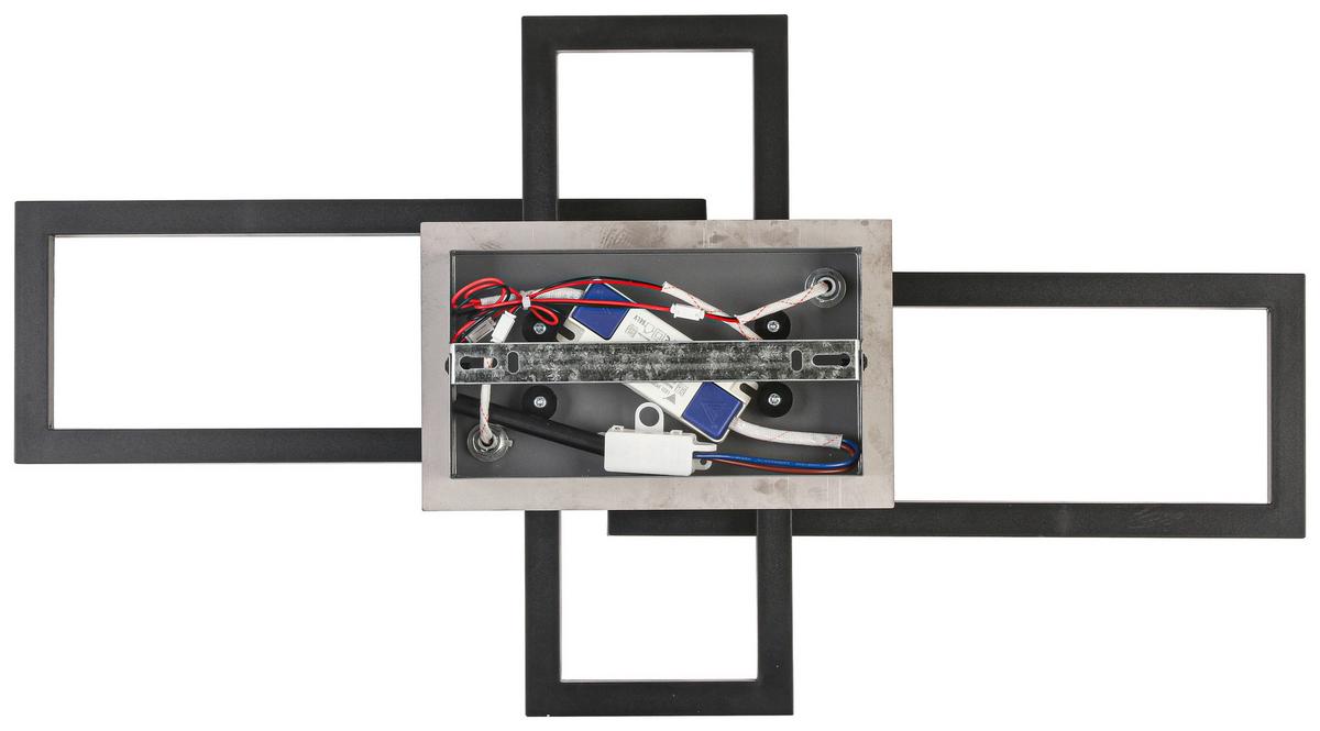 Led Mennyezeti Lámpa Ivona - fekete/nikkelszínű, Modern, műanyag/fém (64/34/8cm) - Luca Bessoni