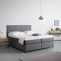 Boxspring postel MELIA, 180x200, šedá - šedá/černá, Moderní, dřevo/kompozitní dřevo (180/200cm)