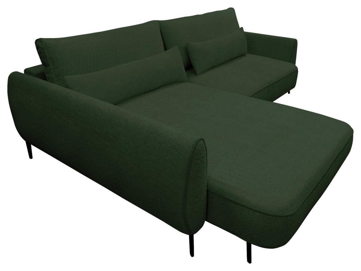 Ecksofa Abriamo Dunkelgrün 204x273 cm - Dunkelgrün/Creme, Design, Textil (204/273cm) - MID.YOU