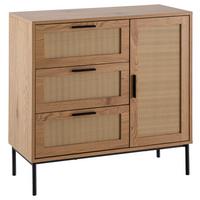 Kommode Eichefarben Dekor B: 80 cm - Eichefarben/Schwarz, Design, Holzwerkstoff (80/82/36cm) - MID.YOU