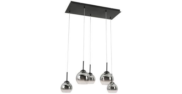 Hängeleuchte Ellen H: 120 Cm 5-Flammig - Chromfarben/Schwarz, Design, Glas/Metall (75/31/120cm) - James Wood