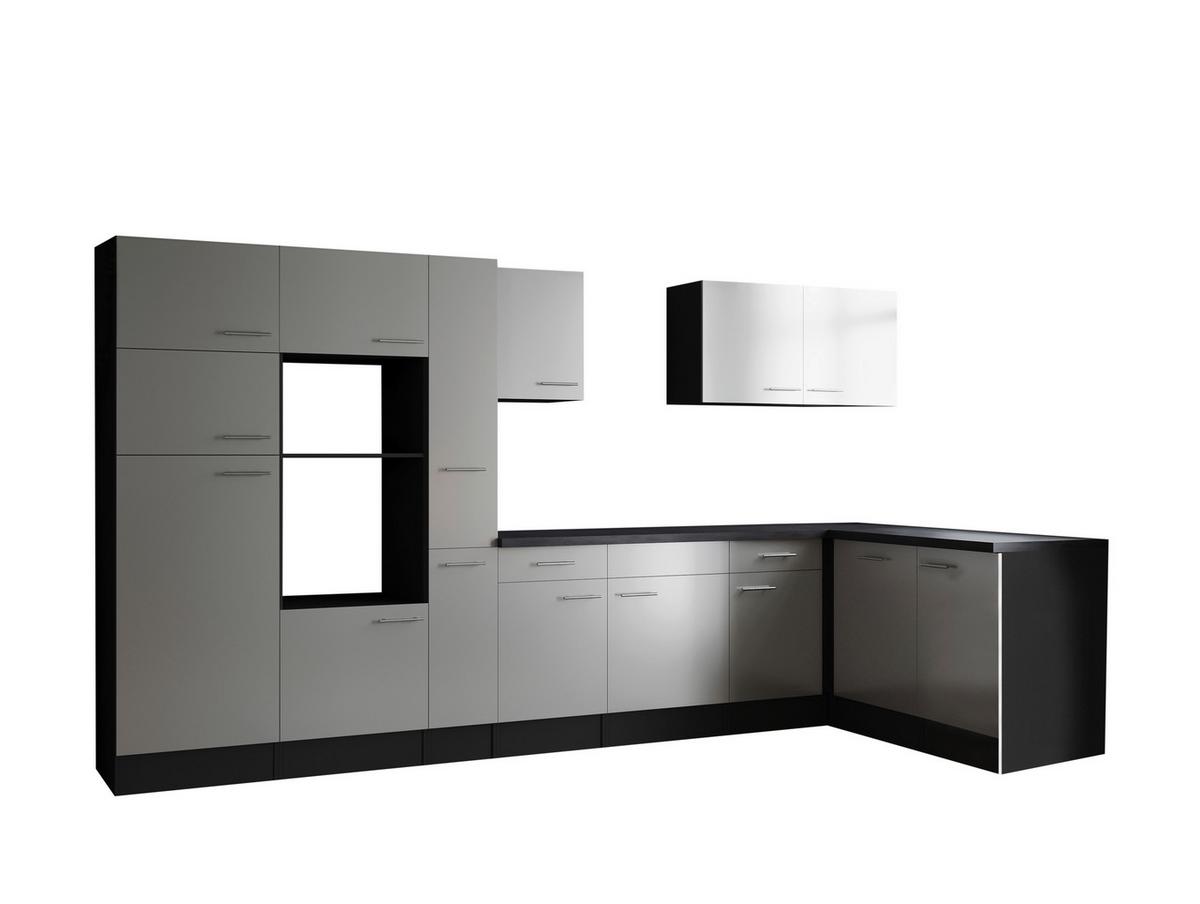 Eckküche Oliver Grau, Weiß S: 370x172cm - Weiß/Grau, Design, Holzwerkstoff (370/172cm) - Respekta