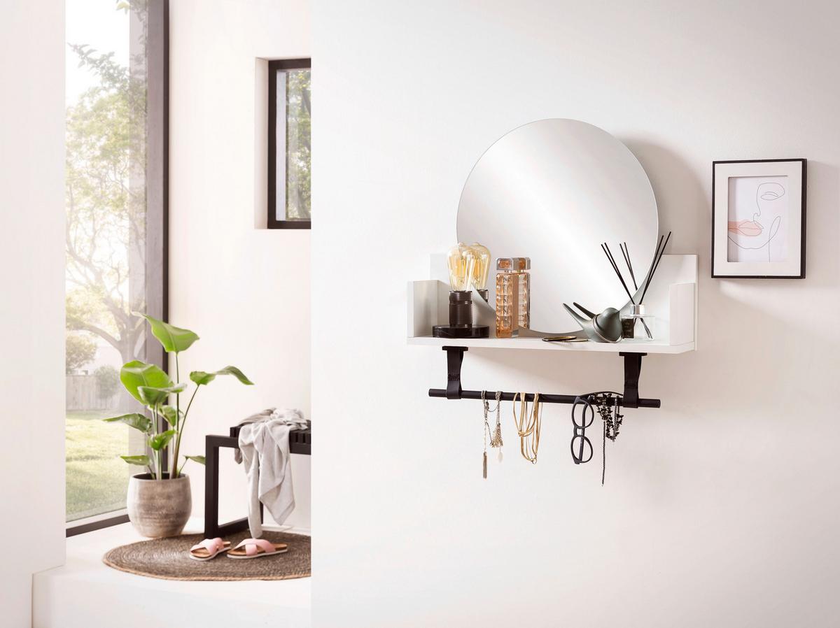 Wandregal Ella Weiß B: 59,8 - Beige/Weiß, Design, Holzwerkstoff (59,8/315/135cm) - MID.YOU