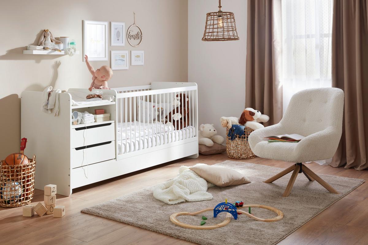 Dětská postýlka KIT NEW- M bílá, PL:cca. 70/140cm - bílá, Moderní, dřevo/kompozitní dřevo (204/75/95cm) - Mömax