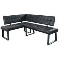 Eckbank Lavik - Schwarz, MODERN, Textil/Metall (134/185cm) - MID.YOU