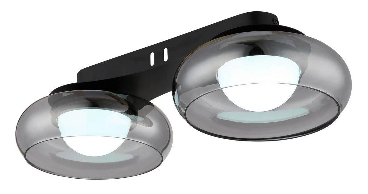 LED-Deckenleuchte 3000/4200/6000k - Schwarz/Weiß, Design, Glas/Kunststoff (45/20/10cm) - Globo