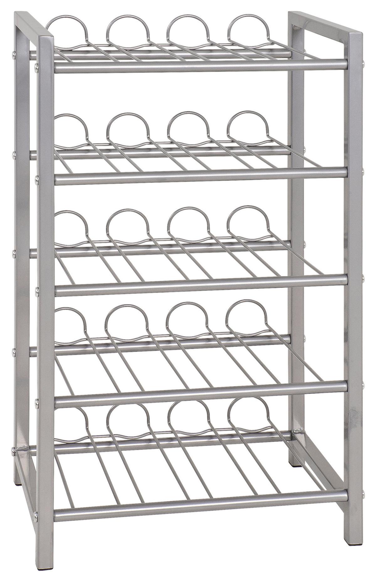 Weinregal Metall Alufarben 35 Flaschen Bxh: 34x59 Cm - Alufarben, MODERN, Metall (34/59/22cm)