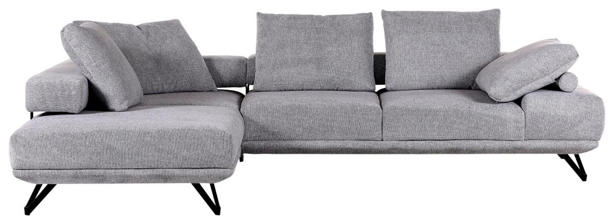Ecksofa Bolzano - Schwarz/Grau, KONVENTIONELL, Textil (240/310cm) - MID.YOU