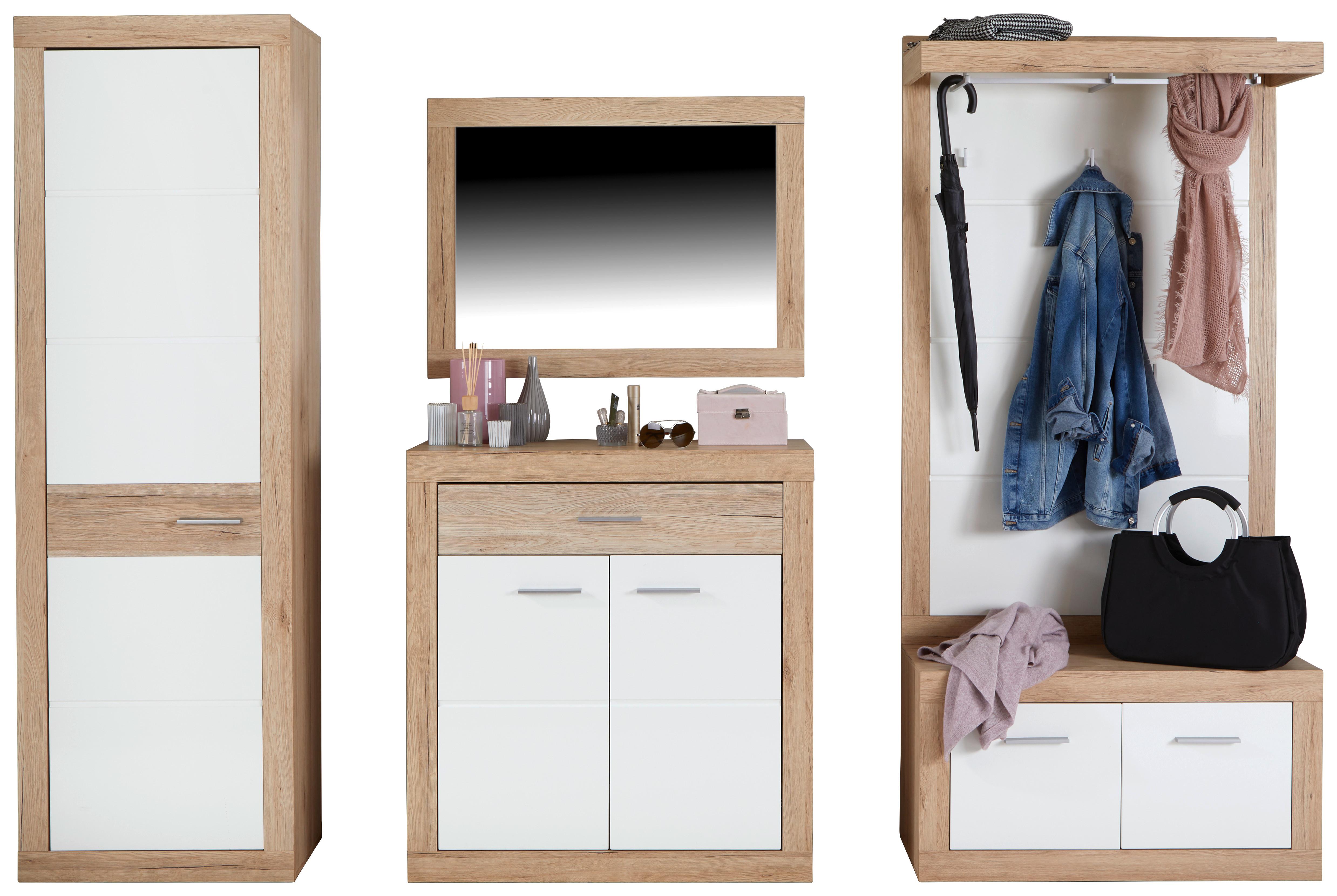 Garderoben-Set Malta San Remo/Weiß 5-tlg. mit Spiegel