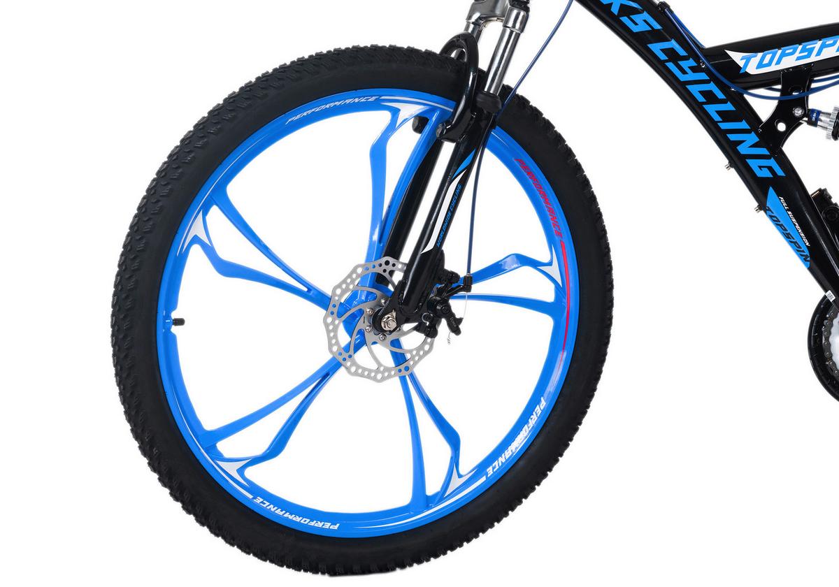 Mountainbike Fully 26 Zoll Topspin 21 Gänge - Blau/Schwarz, Basics, Metall (180/70/100cm) - KS Cycling