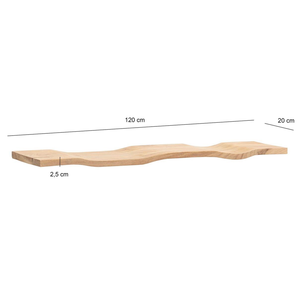 WANDBOARD Akaziefarben B: 120cm - Akaziefarben, Design, Holz (120/5/20cm) - Livetastic