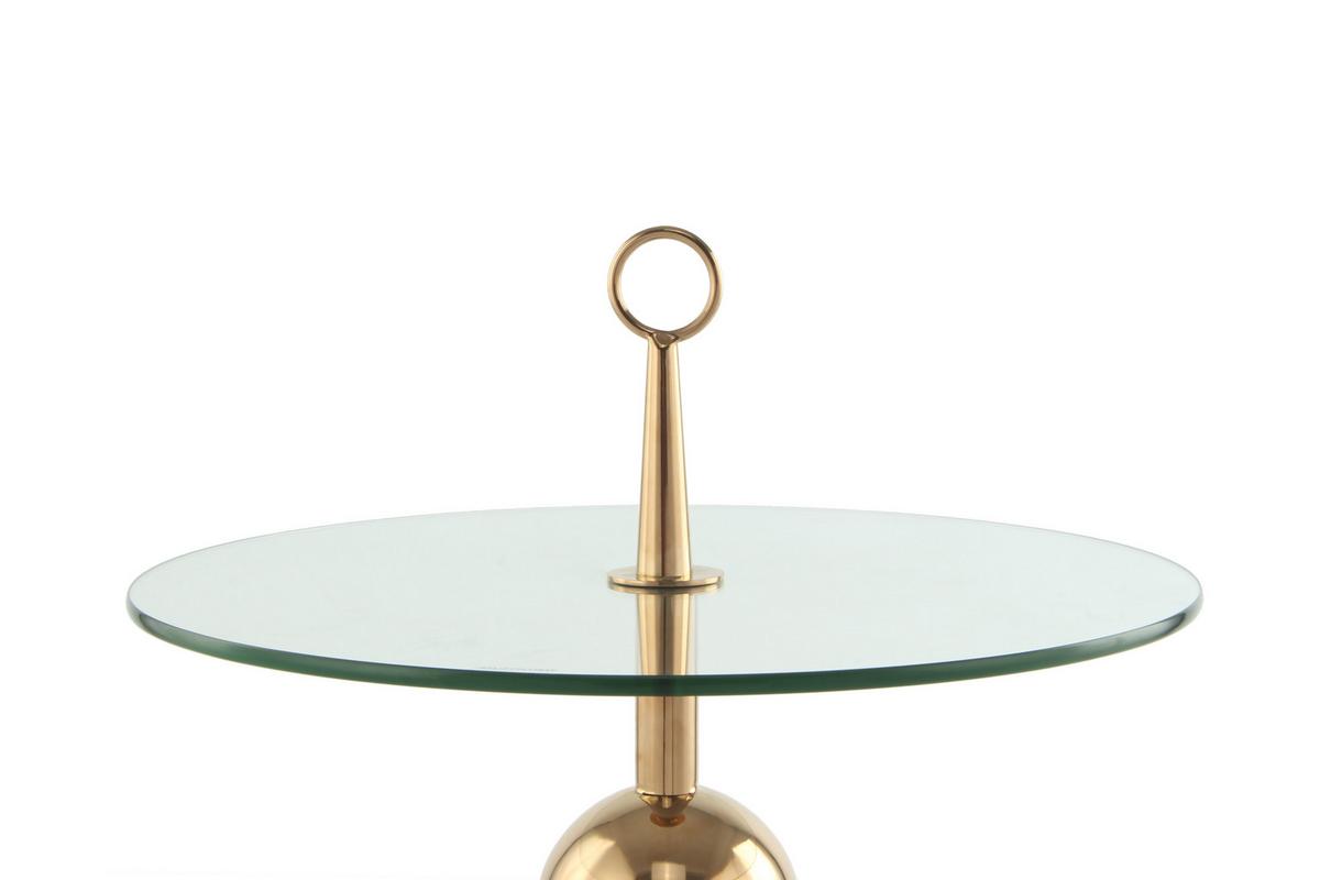 Beistelltisch Mit Glasplatte Rund Ontario, Klar/roségold - Goldfarben, MODERN, Glas/Metall (46/46/52cm) - Kayoom
