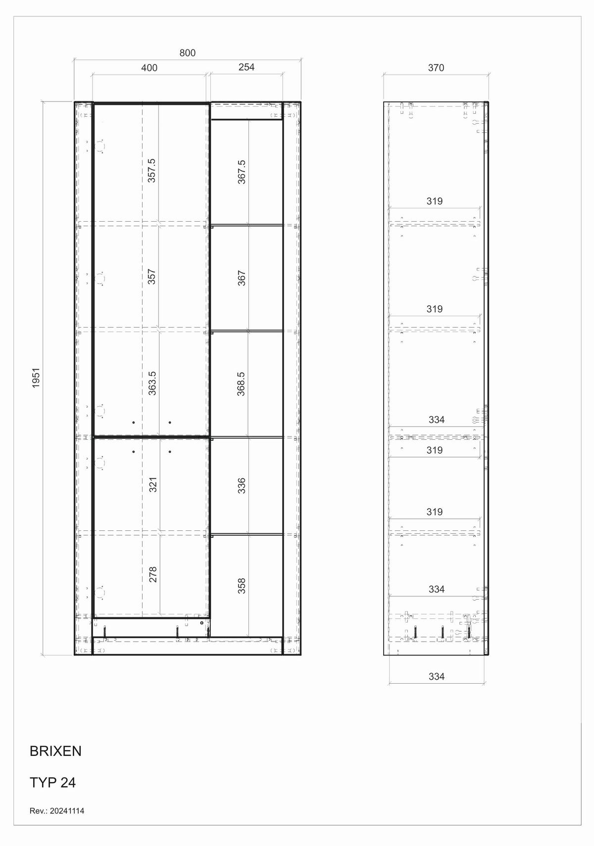 Mehrzweckschrank Brixen Weiß/Eichefarben B: 80cm - Eichefarben/Weiß, Design, Glas/Holzwerkstoff (80/195/37cm) - MID.YOU