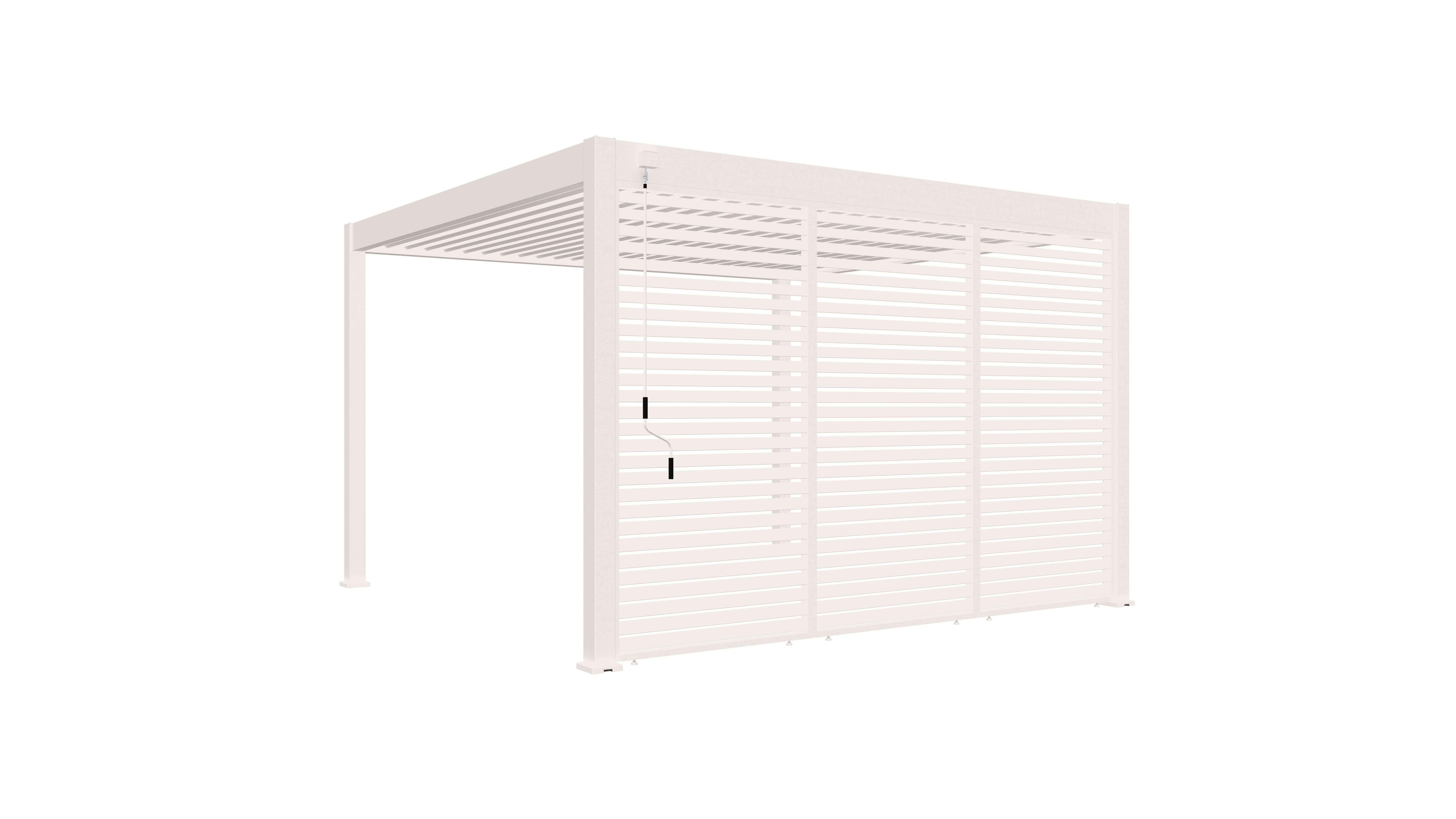 Pergola-Seitenteil 123x10 cm Weiß Aluminium