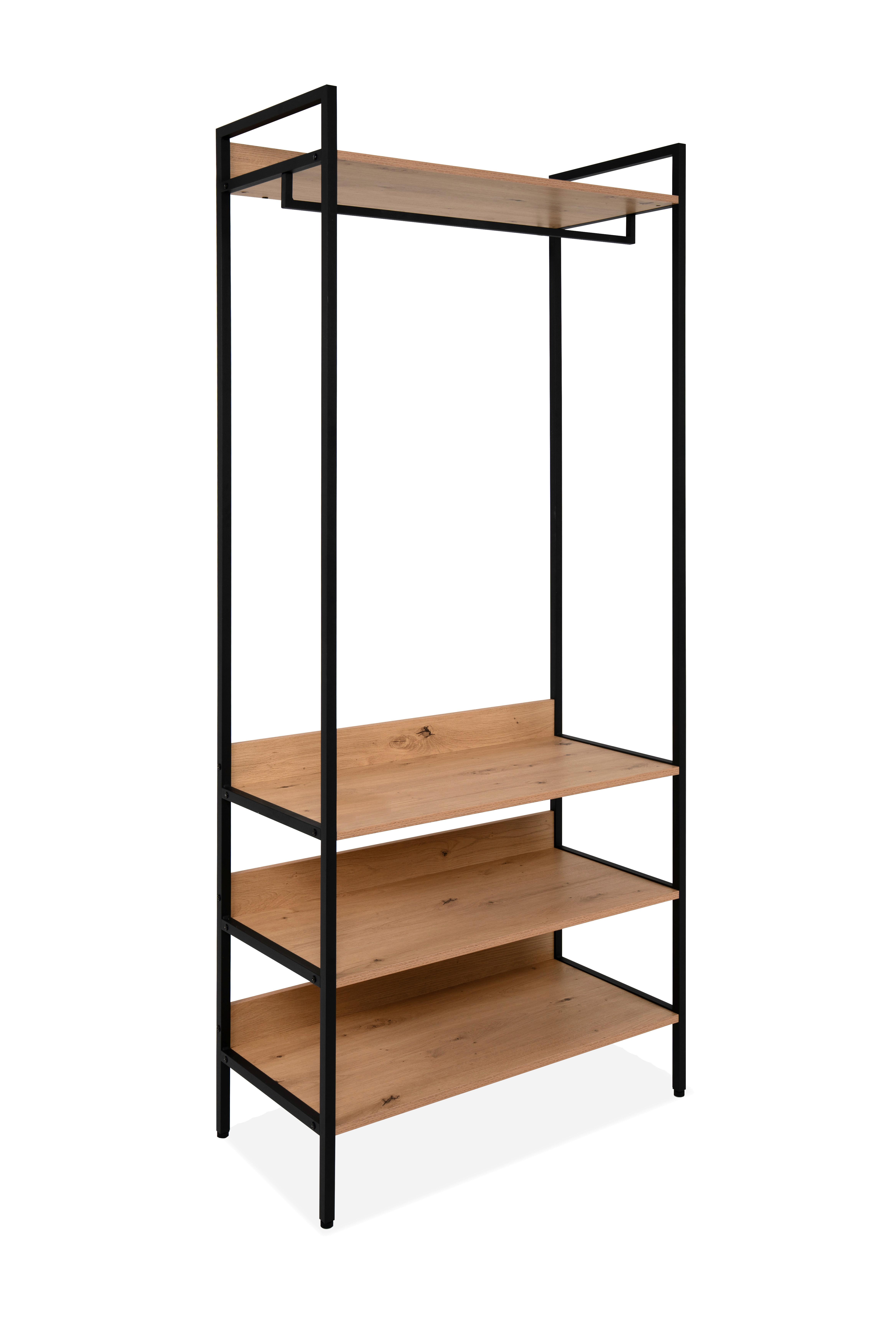 Garderobe Dhaka Eichefarben/schwarz B: 84 Cm