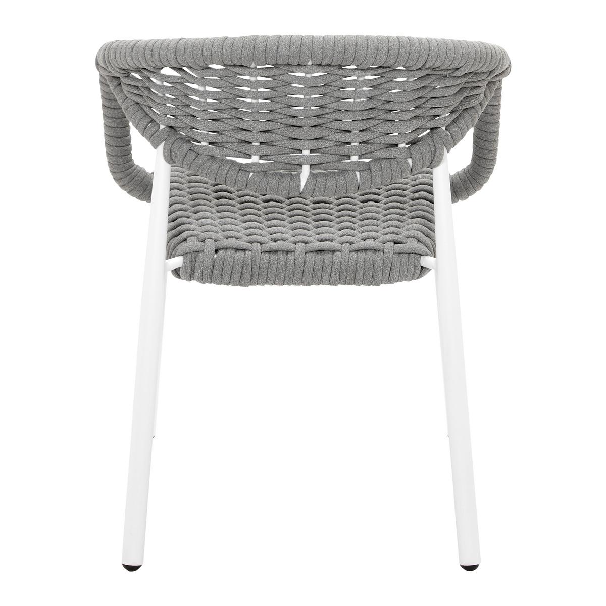 Zahradní židle ANTONIA šedá - šedá/bílá, Moderní, kov/textil (58/76/59cm) - Bessagi Garden