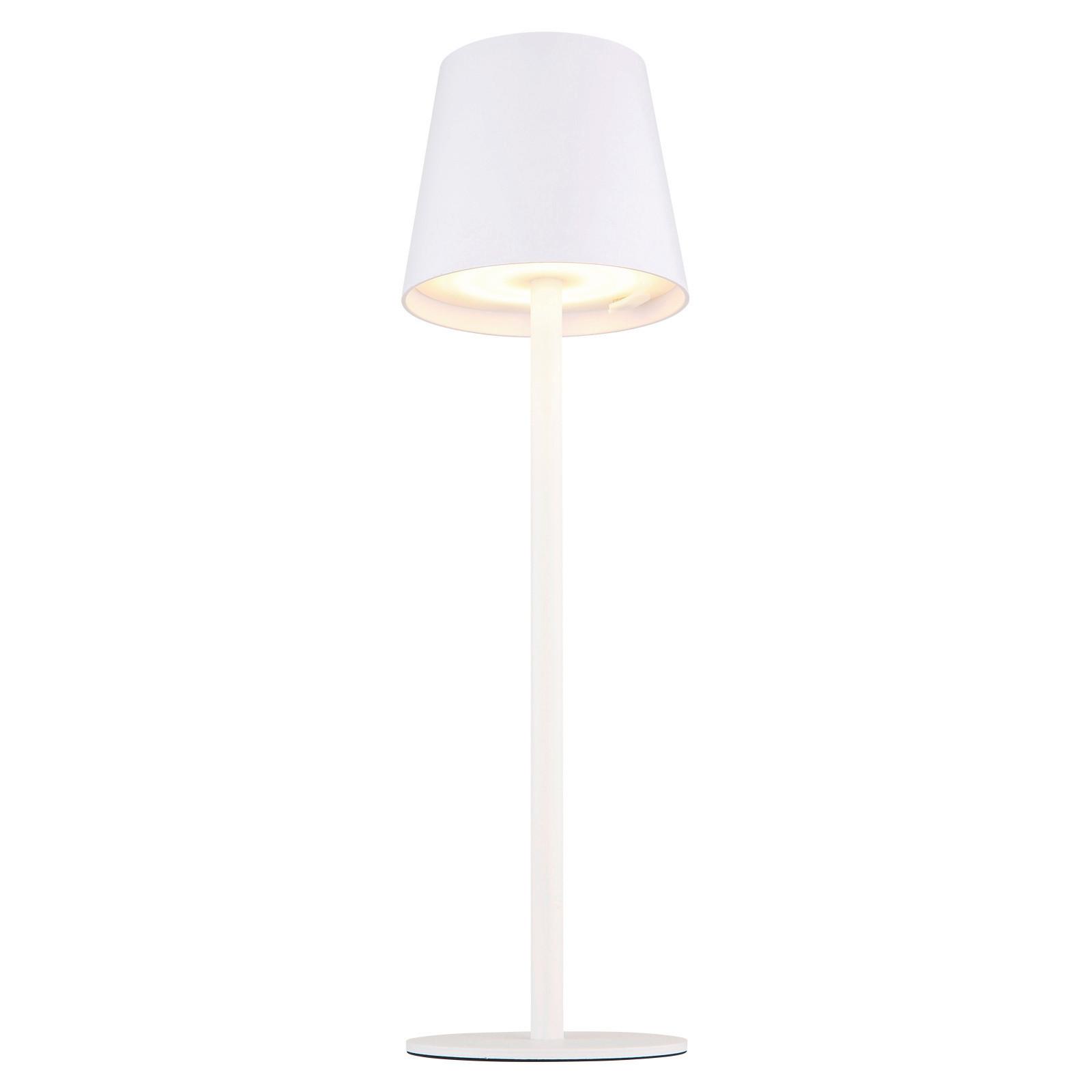 Akku-Tischleuchte 58438w 2 Höhen Montierbar - Opal/Weiß, Trend, Kunststoff/Metall (10,6/36cm) - Globo